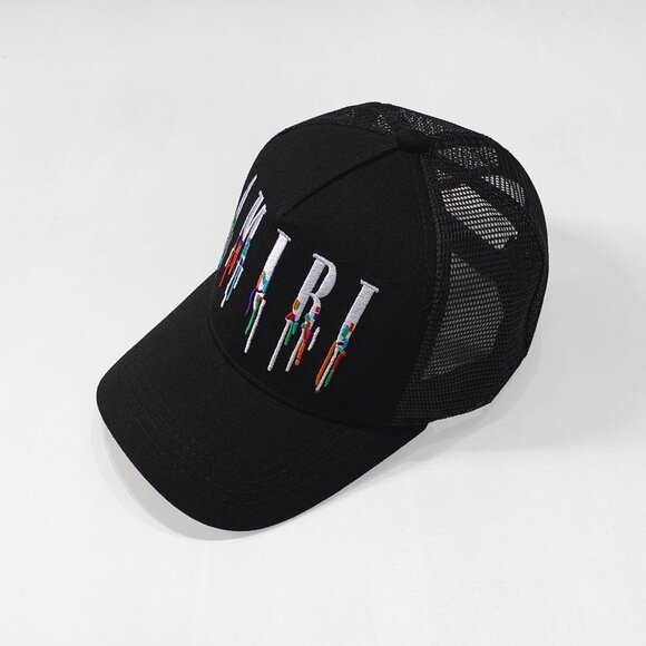 AMIRI Black Cap with Multicolor Logo - Picture 2 of 6